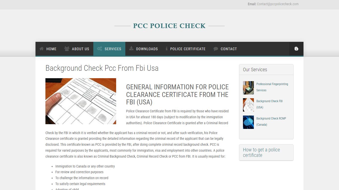 Background Check Pcc From Fbi Usa - PCC POLICE CHECK